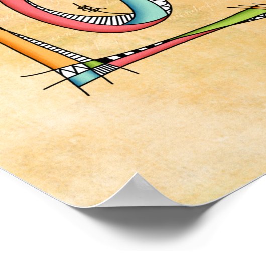 Whimsikale Liebe Handschrift Poster (Ecke)