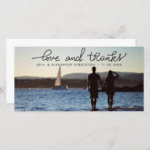 Whimsikale Liebe und dank handgeschriebener Hochze Dankeskarte (Vorne/Hinten)