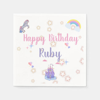 Whimsikale, märchenhafte Burg und eingetönte Servi Serviette