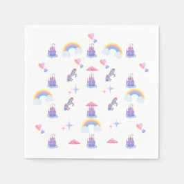 Whimsikale, märchenhafte Burg und eingetönte Servi Serviette