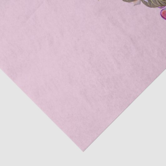 Whimsikale mehrfarbige Blume Herz mit Monogramm Seidenpapier (Detail)