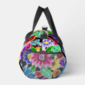 Whimsikale mehrfarbige Folk-Art-Blume florenrosa Duffle Bag (Rechts)