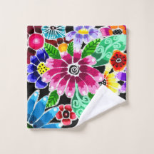 Whimsikale mehrfarbige Folk-Art-Blume florenrosa