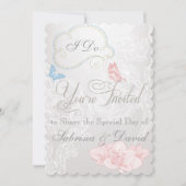 Whimsikale Schmetterlinge und Hochzeitseinladung Einladung (Vorderseite)