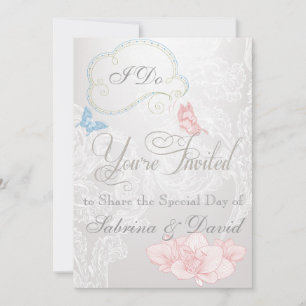 Whimsikale Schmetterlinge und Hochzeitseinladung Einladung