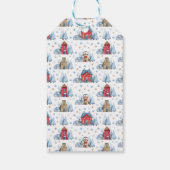 Whimsikale Schneebäume in Wasserfarben Geschenkanhänger (Rückseite)