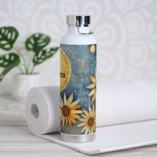 Whimsikale Sonnenblumen und Sonne Trinkflasche