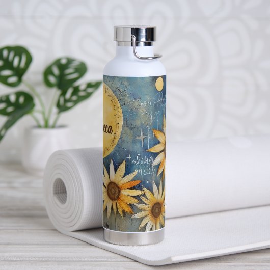 Whimsikale Sonnenblumen und Sonne Trinkflasche (Yoga)