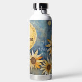 Whimsikale Sonnenblumen und Sonne Trinkflasche (links)