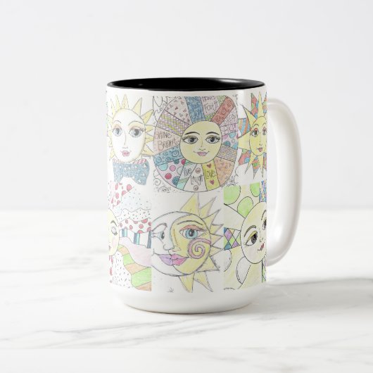Whimsikale Sonnenkollektion Zwei-Tone-Tasse Zweifarbige Tasse (VorderseiteRechts)
