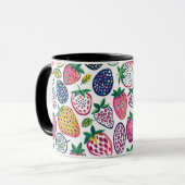 Whimsikale Tasse mit lebendigem FruchtCollage (Vorderseite Links)