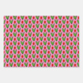Whimsikale Tulpenblume Blume zeichnend gemustert Geschenkpapier Set (Vorderseite 3)