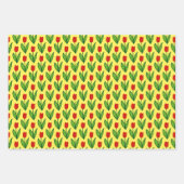 Whimsikale Tulpenblume Blume zeichnend gemustert Geschenkpapier Set (Vorderseite 2)