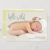 Whimsikale Typografie | Geburtsankündigungskarte Ankündigung (Vorne/Hinten)