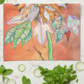 Whimsikale und farbenfrohe Sonnenblumenküche Handt Geschirrtuch (Gefaltet)