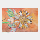 Whimsikale und farbenfrohe Sonnenblumenküche Handt Geschirrtuch (Horizontal)