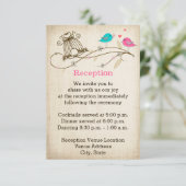 Whimsikale Vögel in der Liebe Hochzeitskarte Begleitkarte (Stehend Vorderseite)