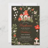 Whimsikale Waldpilze Blütendusche Einladung (Vorderseite)