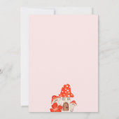 Whimsikale Waldpilze Blütendusche Einladung (Rückseite)