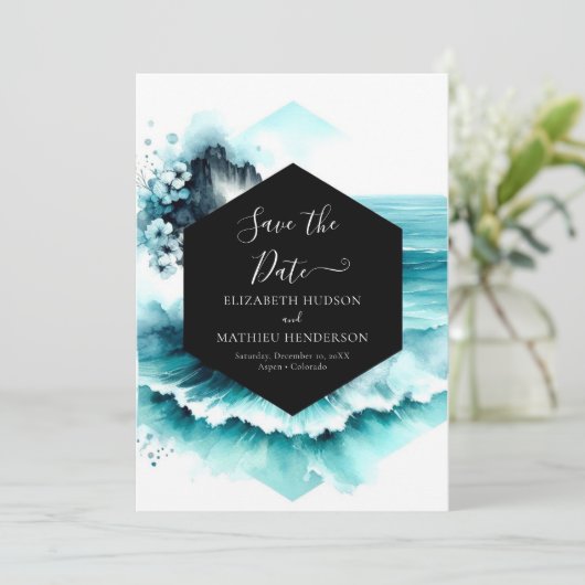 Whimsikale Wasserheizung Save The Date (Stehend Vorderseite)