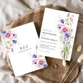 Whimsikale Watercolor Wildblume Elegante Hochzeit Einladung