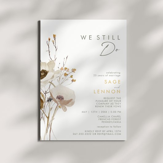 Whimsikale Wildblume, die wir noch erneuern Einladung