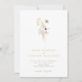 Whimsikale Wildblume ganz einfach in einer Hochzei Einladung (Vorderseite)