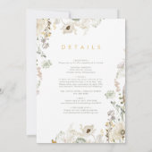 Whimsikale Wildblume ganz einfach in einer Hochzei Einladung (Rückseite)