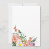 Whimsikale Wildblume Hochzeitseinladung Einladung (Rückseite)