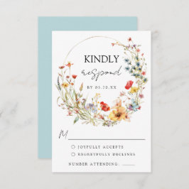 Whimsikale Wildblume RSVP Karte