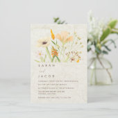 Whimsikale Wildblumen Hochzeit Einladung (Stehend Vorderseite)
