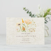 Whimsikale Wildblumen Hochzeit Save The Date (Stehend Vorderseite)