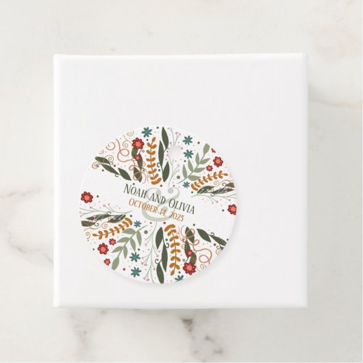 Whimsikale Wildblumen vergnügen sich mit moderner Geschenkanhänger (Beispiel)