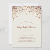 Whimsikale Wildblumen Vintag Terracotta Süß 16 Einladung (Vorderseite)