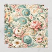 Whimsikale Wirbel in Pastel Einladung (Vorne/Hinten)