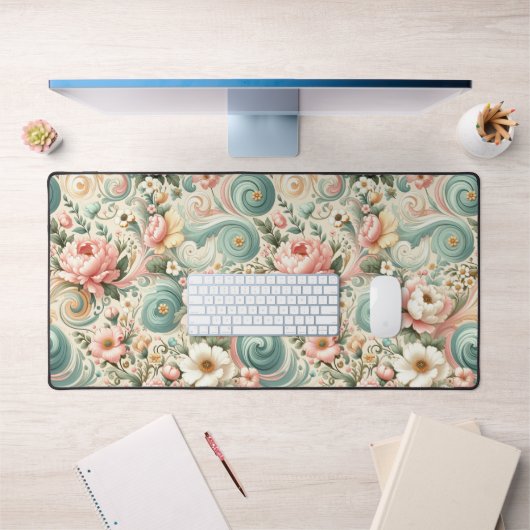 Whimsikale Wirbel in Pastel Schreibtischunterlage (Büro 1)