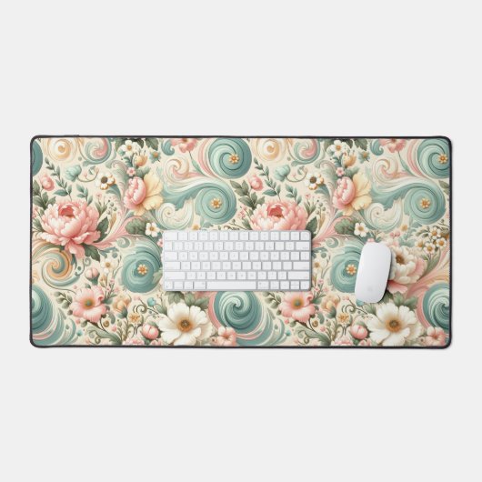 Whimsikale Wirbel in Pastel Schreibtischunterlage (Tastatur & Maus)