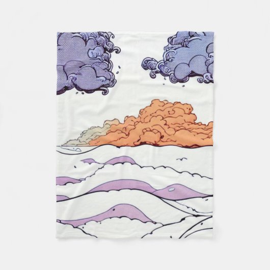 Whimsikale Wolken, Meer und Wellen Fleecedecke (Vorderseite)