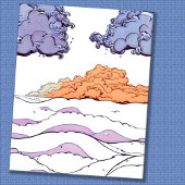 Whimsikale Wolken, Meer und Wellen Fleecedecke