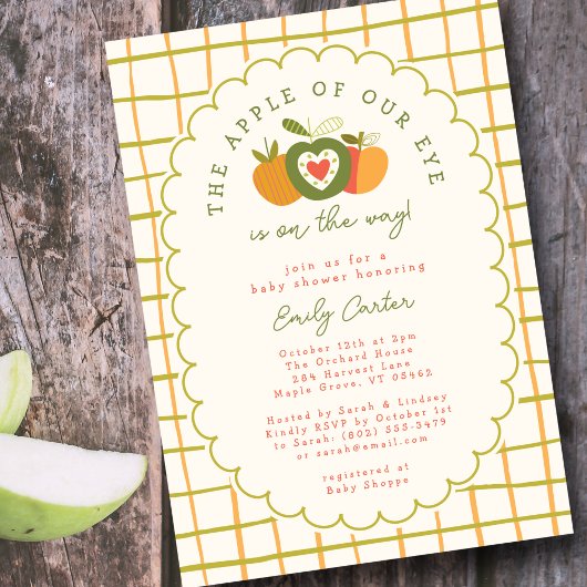 Whimsikaler Apfel unseres Augeninners Neutral Einladung