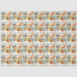 Whimsikaler Cartoon in Wollhaaren und Schals Seidenpapier