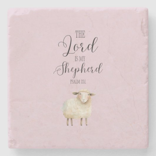 Whimsikaler Herr ist mein Hirte Psalm 23:1 Steinuntersetzer (Vorderseite)