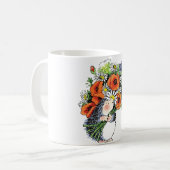 Whimsikaler Igel und Poppies Kaffeetasse (Vorderseite Links)