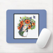 Whimsikaler Igel und Poppies Mousepad (Mit Mouse)