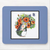 Whimsikaler Igel und Poppies Mousepad (Vorne)