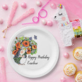 Whimsikaler Igel und Poppies zum Geburtstag Pappteller (Party)