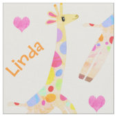 Whimsikaler Individuelle Name und Giraffe Stoff (Nahaufnahme)