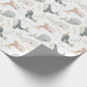 Whimsikaler kleiner Wal im Dekor der Meerestiere Geschenkpapier (Ecke)
