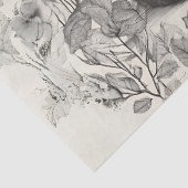 Whimsikaler monochromatischer Bär im Blumengarten Seidenpapier (Detail)