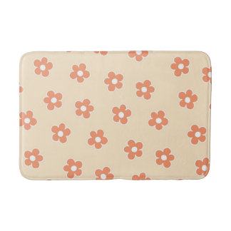 Whimsikaler Pfirsich und orangefarbene Floral Retr Badematte